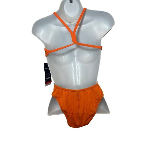 Speedo‎ Women S Edge Splice One-Piece Swimsuit (Black/Orange  26), NWT - Picture 3 of 10